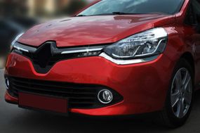 Накладки на решетку радиатора OmsaLine (2 шт, нерж.) Хром для Renault Clio IV 2012-2019 гг