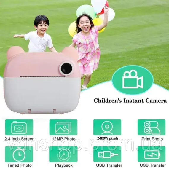 Дитяча цифрова фотокамера миттєвого друку з термопринтером M&A-2000 | Зображення 2