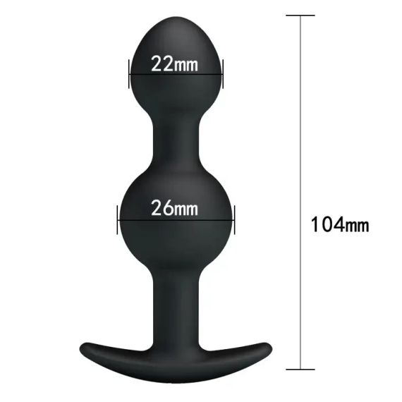 Анальна пробка Pretty Love Heavy Balls Silicone Butt Plug 2 Sex Aura | Зображення 4
