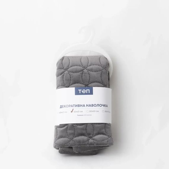 Наволочка декоративная с замком ТЕП VELOUR Мозаика 2-05175_36297 45х45 см серая | Зображення 2