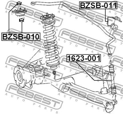 Втулка заднього стабілізатора MB M-Class 98-05, FEBEST (BZSB011) | Зображення 3