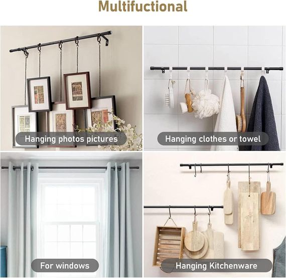 Регульований карниз FLY HAWK 99-121 см, нержавіюча сталь, 16 мм, комплект 2 шт, сріблястий, карниз | Зображення 4