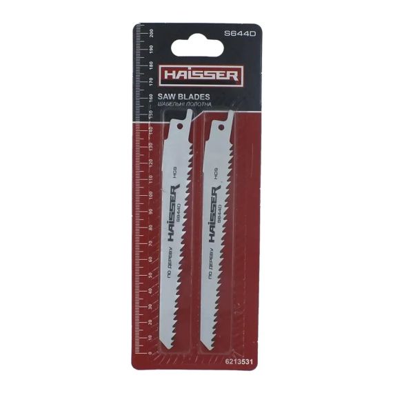 Шабельні полотна S 644 D н-р 2шт (HS118023) HAISSER для шабельної пили, деревяні конструкції (100 мм), панелі(<75 мм), дошки,