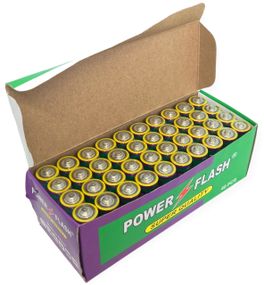 Батарейки сольові пальчикові великі АА R6 UM3 Power Flash упаковка набір 40 штук
