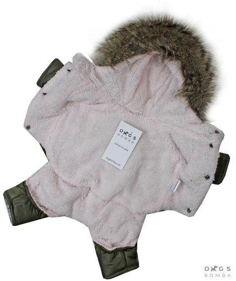 Зимовий комбінезон на хутрі Dogs Bomba хакi AM-17 | Зображення 1
