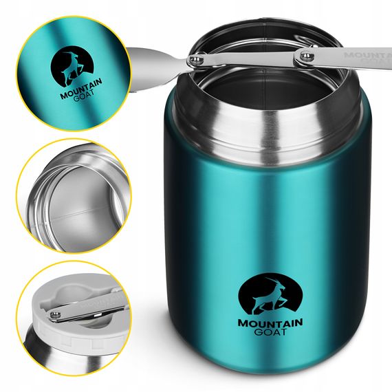 Термос для їжі Mountain Goat 0.72 л з ложкою Blue (P-5905973406963) | Зображення 6