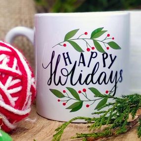 Кружка маленька Happy holidays 170 мл (KRD_21NG044)