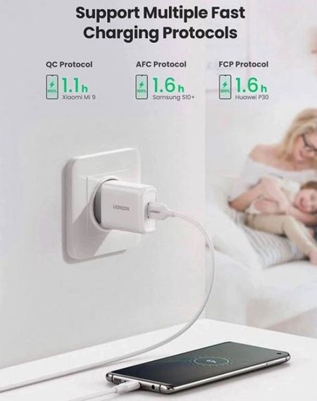 Сетевое зарядное устройство UGREEN CD122 18W USB QC 3.0 Charger Белый | Зображення 3