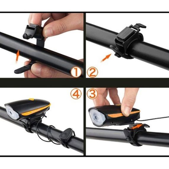 Фара с акумулятором для велосипеда 7588/758/056, Фонарь велосипедный с аккамулятором QK-24 | Зображення 2