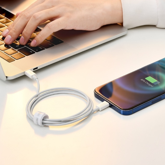 Кабель USB PD Lightning/Type-C BASEUS CATLYS-02 20W 0,25м білий | Зображення 8