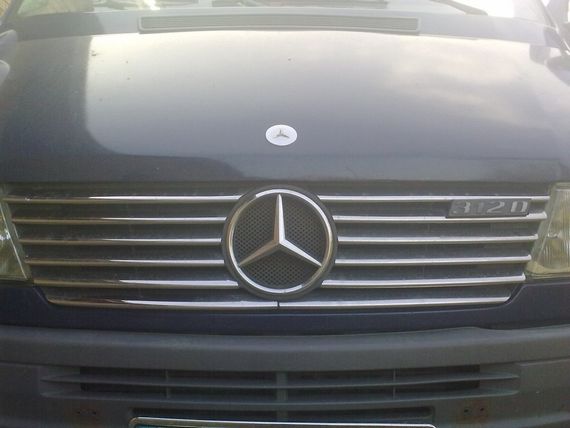 Накладки на решетку радиатора (1995-2000, 12 частей, нерж) для Mercedes Sprinter W901/902/903/904/905 | Зображення 1