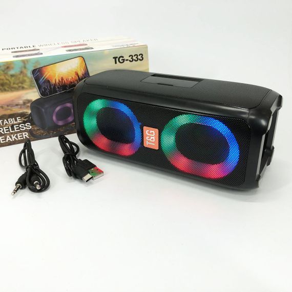 Портативна колонка TG333 2x5W з RGB підсвічуванням. BK-896 Колір: чорний | Зображення 8