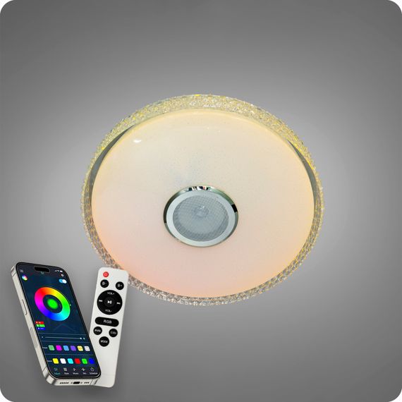 Люстра світлодіодна 517 Dlight RGB з пультом і  колонкою 70Вт Білий (02155) | Зображення 3