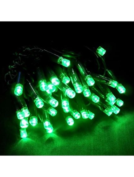 Светодиодная гирлянда электрическая Led на 500 светодиодов с контроллером зеленый провод 35 м Зеленый