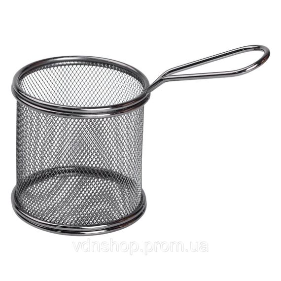 Корзина сервировочная для картофеля фри и снеков 9×9×9 см Черная HP-19-5-B | Зображення 1