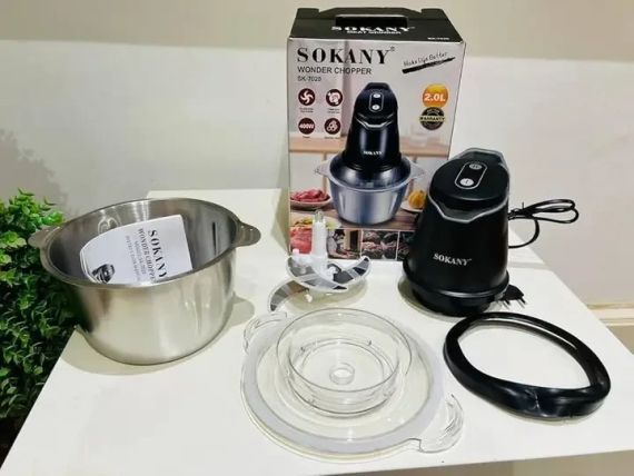 ОЧЕНКА! Подрібнювач 2 швидкості, металева чаша 2 літри, 400 Вт, Sokany SK-7020 (Триця на корпусі 3033) | Зображення 4