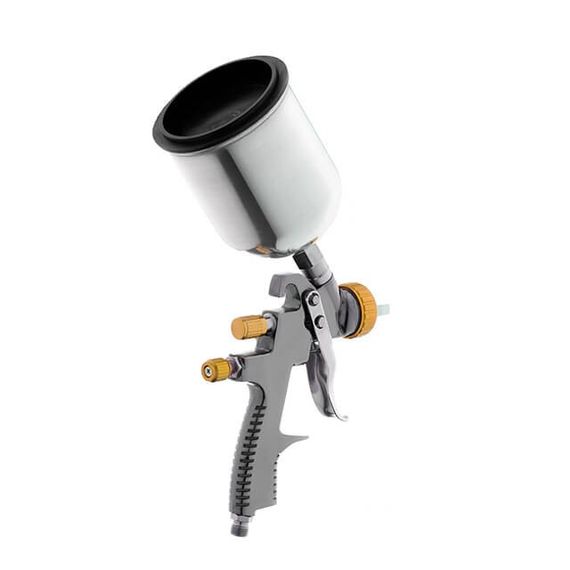 Фарбопульт пневматичний LVLP BRONZE професійний, верхній металевий бачок INTERTOOL PT-01351 | Зображення 4
