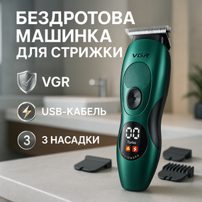 Триммер беспроводной, Триммер для стрижки волос мощный, Машинка для стрижки акуммуляторная CO-50