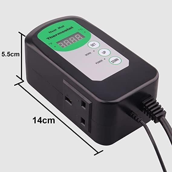 Цифровий термостатний регулятор RIOGOO для пророщування насіння, рослин, рептилій, ферментації, 20–42 °C, терморегулятор | Зображення 1