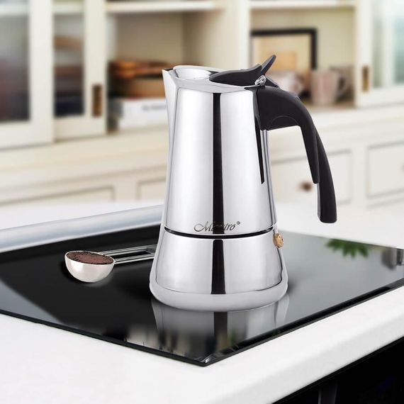Кофеварка гейзерная из нержавеющей стали Maestro MR-1660-6, 300 мл (на 6 чашек), для дома и офиса | Зображення 1