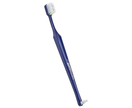 Ортодонтична зубна щітка paro® ORTHO BRUSH м’яка, з монопучковою насадкою, темно-синя