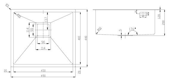 Нерж. мийка Fabiano Quadro 49 Celldecor Nano Gold 8216.401.1698 | Зображення 5
