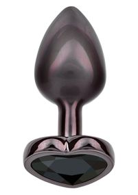 Анальна пробка CalExotics Diamond Heart Plug Small, чорна, 5,7 × 3,2 см Sex Aura