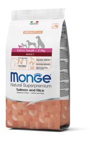 Корм Monge Dog Extrasmall Adult Salmone сухой с лососем для взрослых собак миниатюрных пород 0.8 кг