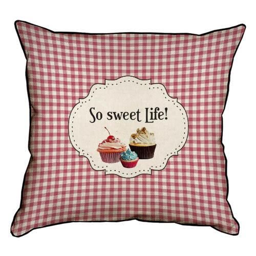 Подушка с мешковины So sweet life! 45x45 см (45PHB_SWE008_WH)