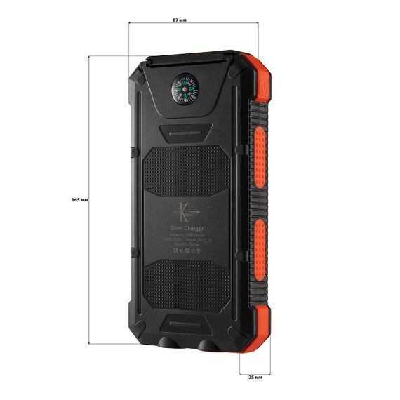 УМБ PowerBank із сонячною панеллю, повербанк КВАНТ SC17-2 20000mAh | Зображення 3