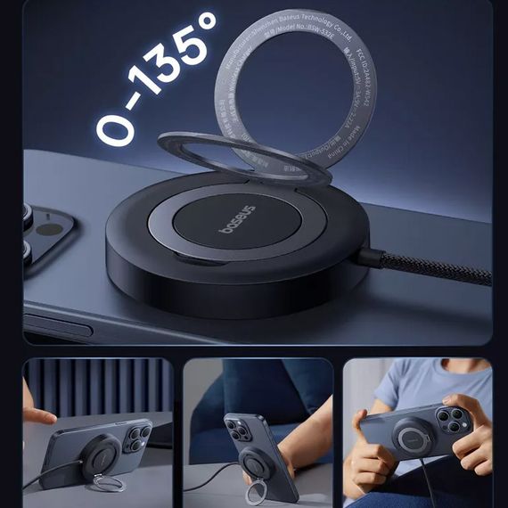 БЗП Baseus Simple Mini4 Qi2 15W (P10273300121-0) Cosmic Black | Зображення 4