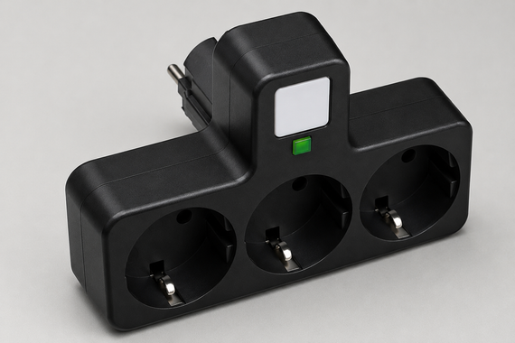 Мережевий фільтр з підсвічуванням 3 розетки, 2500Вт (2хUSB + Type-C) / Мережевий трійник / Адаптер в розетку