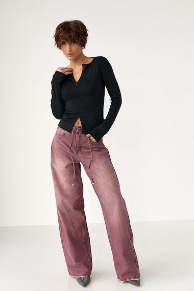 Приталений лонг на блискавці - чорний цвет, L (є розміри) | Зображення 2