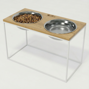 Миски на подставке для очень больших собак Hollky Base XXL40 (2 × 2,8 л) BXXL40-643240-WHNT