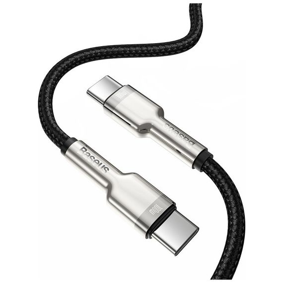Дата кабель USB-C to USB-C 1.0m 100W metal black Baseus (CATJK-C01) | Зображення 1