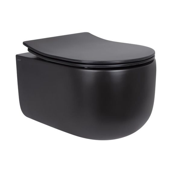 Унітаз підвісний Qtap Taurus безобідковий із сидінням Soft-close QT2433084EUQMB