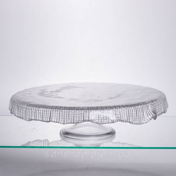 Тортівниця трансформер скляна на ножці, менажниця трансформер прозора скляна 64486-53