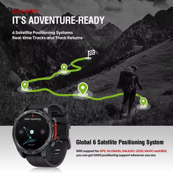 Смарт-годинник Zeblaze Stratos 4 з GPS AMOLED 1.43,5 ATM, Gorilla Glass, MIL-STD-810H | Зображення 1