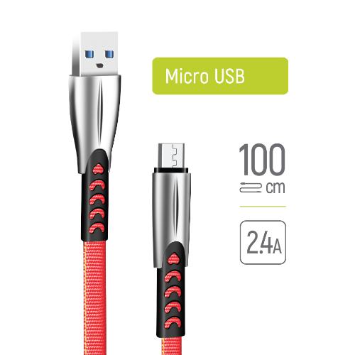 Кабель USB MicroUSB ColorWay CW-CBUM011-RD 2,4A 1м червоний | Зображення 1