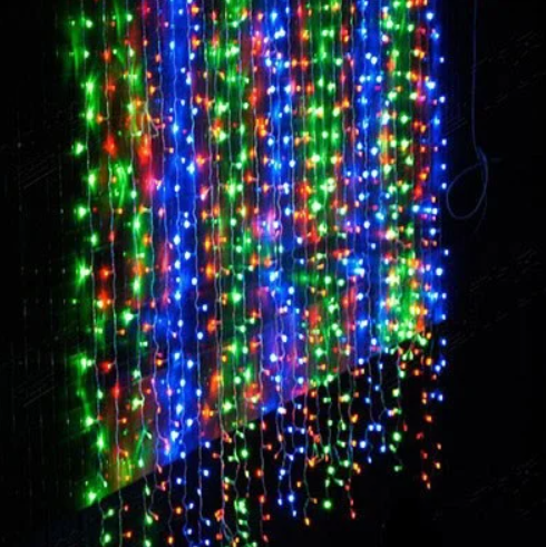 Гірлянда Водоспад 240 LED, розмір 2х2м Мультиколір RD-080 | Зображення 1
