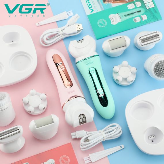 Эпилятор VGR 5 в 1 V-751, 5 насадок. LC-611 Цвет: розовый | Зображення 1