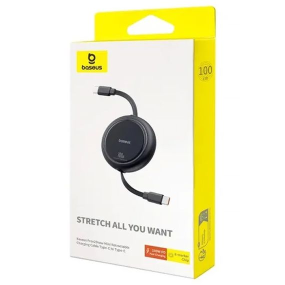 Дата кабель Baseus Free2Draw Mini Retractable Type-C to Type-C 100W (1m) (P10364500) Cluster Black | Зображення 3