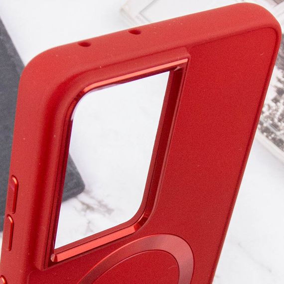 TPU чохол Bonbon Metal Style with MagSafe для Samsung Galaxy S22 Ultra Червоний / Red | Зображення 4
