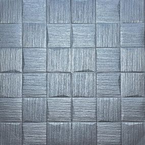 3D панель стеновая самоклеящая 700*700*5мм Обои под Плетения квадрат серебро Самоклейка 3Д