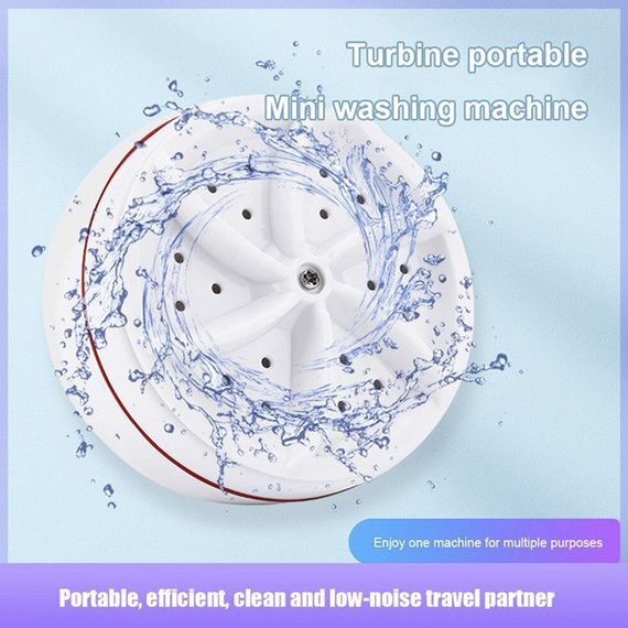 Портативная ультразвуковая стиральная машина мини машинка для стирки белья usb | Зображення 7
