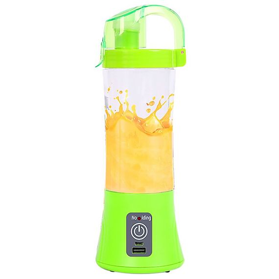 Аккумуляторный мини-блендер на 400мл Juicer NG-01, 2000мАч, USB, Зеленый / Блендер-шейкер с PowerBank | Зображення 2