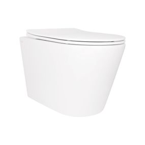 Унитаз подвесной Qtap Scorpio безободковый Ultra Quiet c сиденьем Soft-close QT14332380ASW