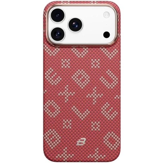TPU+PC чохол Blueo Gilded Tactile Woven with MagSafe для Apple iPhone 17 Pro Max (6.9") Red | Зображення 2