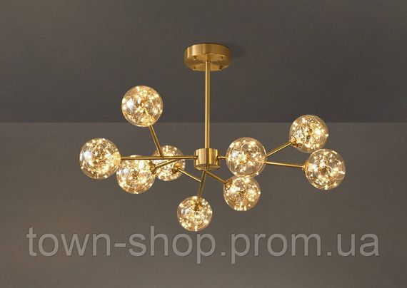 Люстра потолочная LED AOC19/9-ab+led-k Латунь 42-72х110х110 см. | Зображення 1