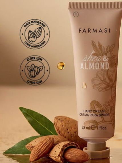 Крем для рук зволожуючий Масло ши та мигдаль Farmasi Shea &amp; Almond 30 мл | Зображення 1
